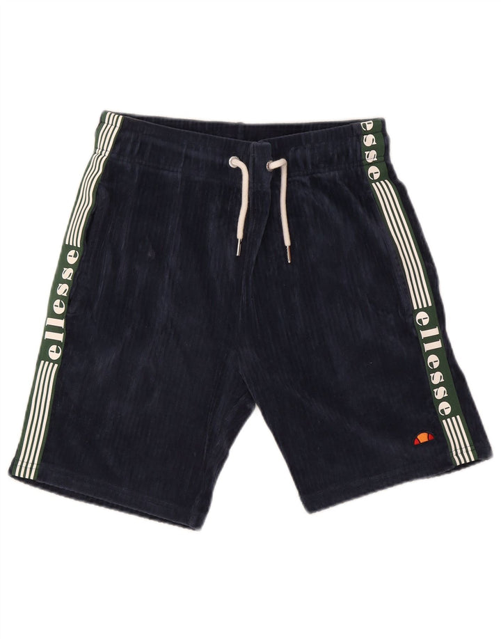 Ellesse Mens Graphic Sport Shorts Pequeno Algodão Azul Marinho