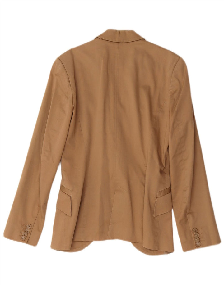 Jaqueta blazer feminina Zara com 1 botão UK 6 XS algodão marrom