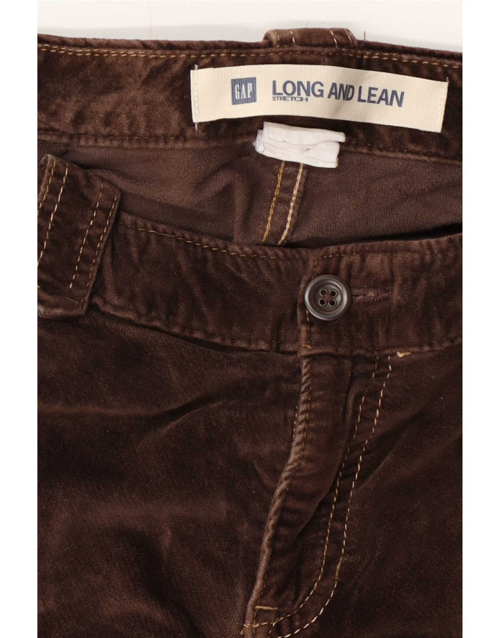 Calça casual feminina Gap Stretch Bootcut veludo W30 L30 marrom