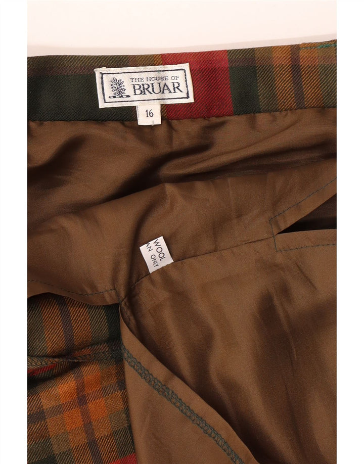 THE HOUSE OF BRUAR Saia feminina evasê UK 16 grande W33 xadrez vermelho