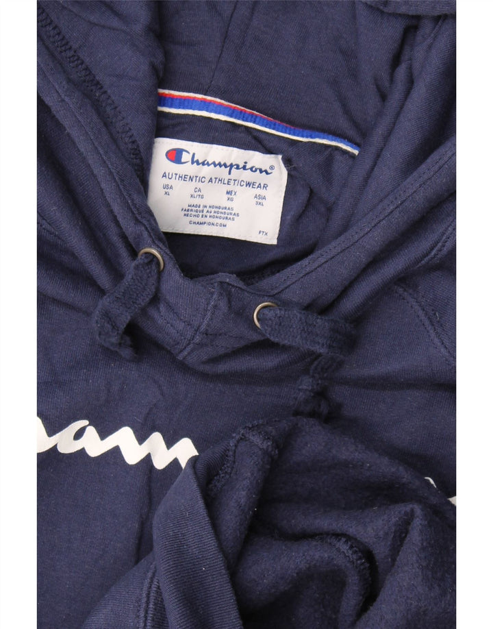 Jumper com capuz gráfico masculino Champion XL azul marinho