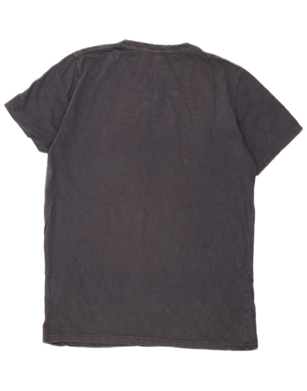 Camiseta masculina Jack & Jones Regular Fit com estampa gráfica grande de algodão cinza