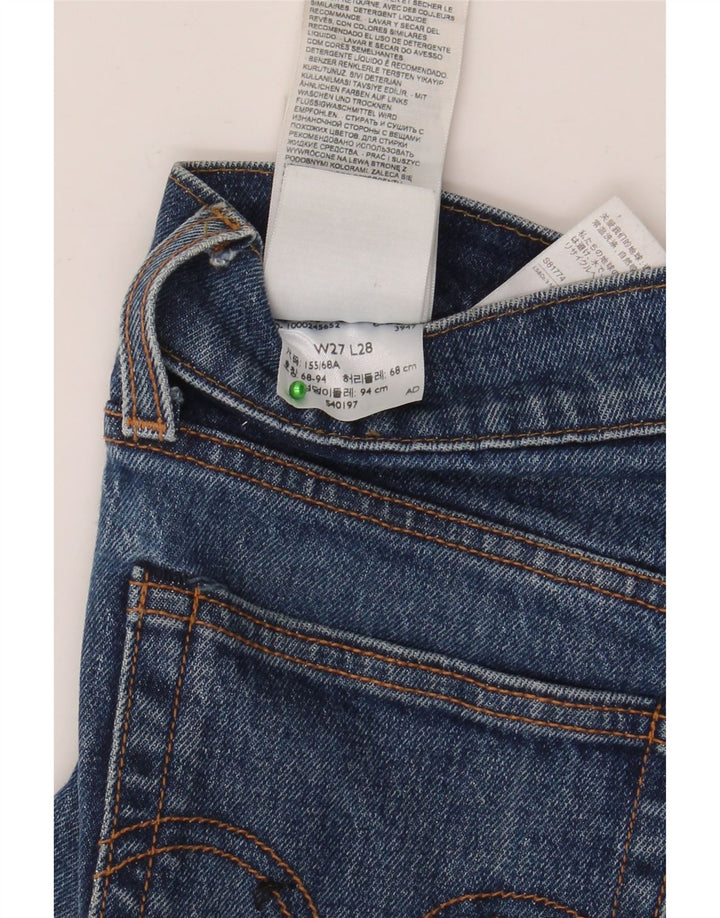 Jeans retos femininos Levi's W27 L28 algodão azul