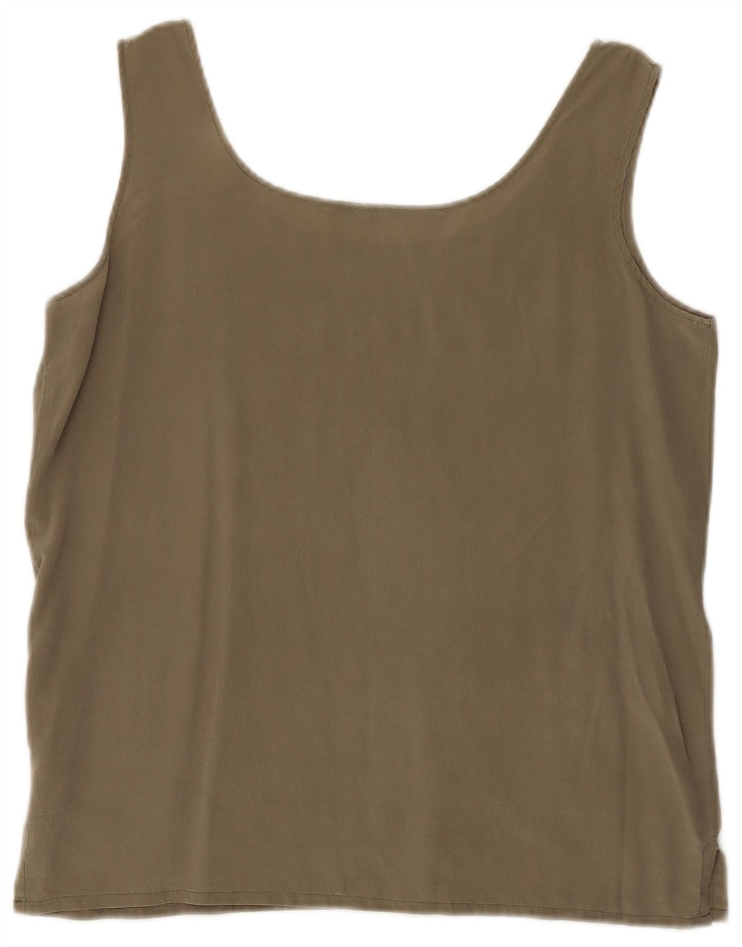 Cami Top Feminino Vintage Reino Unido 14 Seda Cáqui Médio