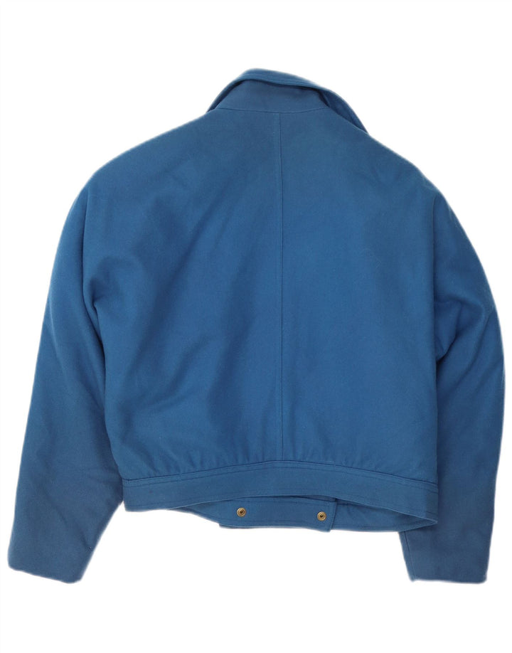 Jaqueta Blazer Oversized Feminina Vintage EU 42 Lã Azul Grande