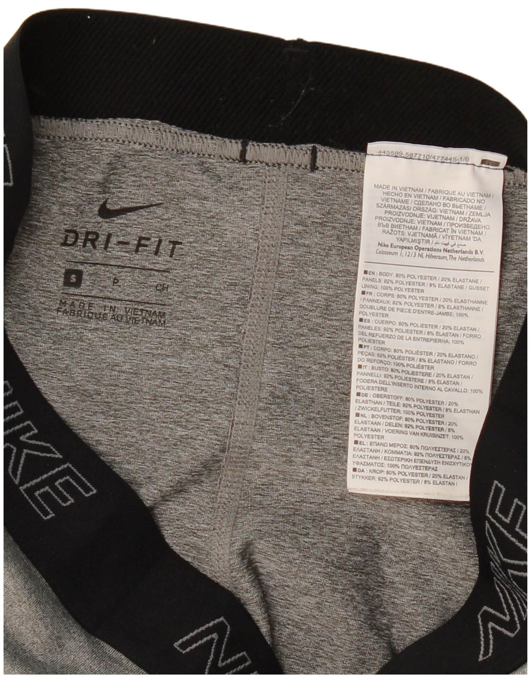 Leggings Nike Dri Fit para mulher UK 8 pequeno cinza colorblock poliéster