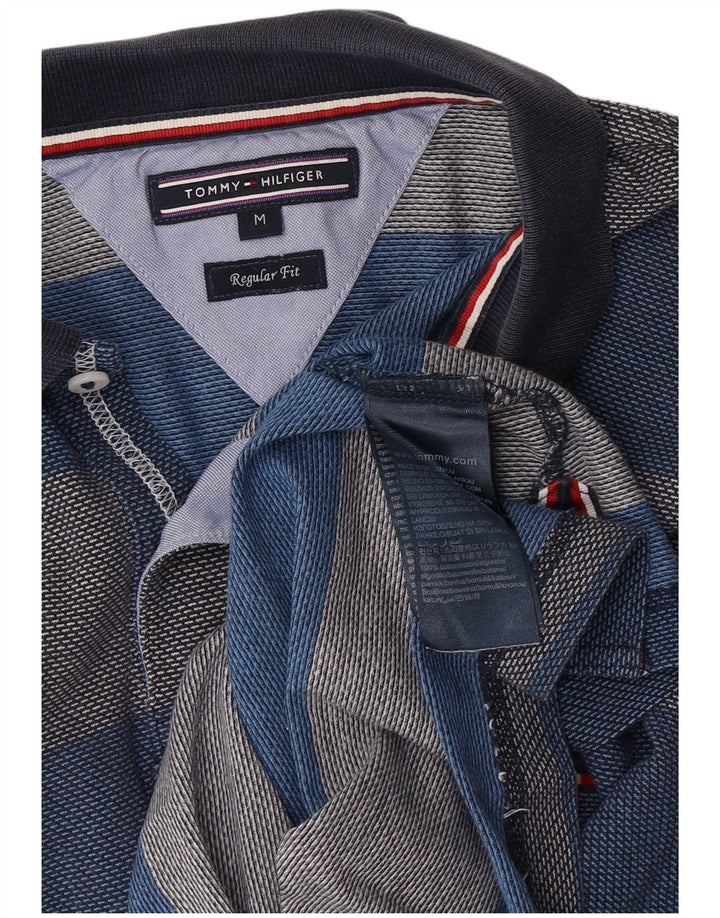 Camisa polo masculina Tommy Hilfiger Regular Fit algodão listrado azul médio