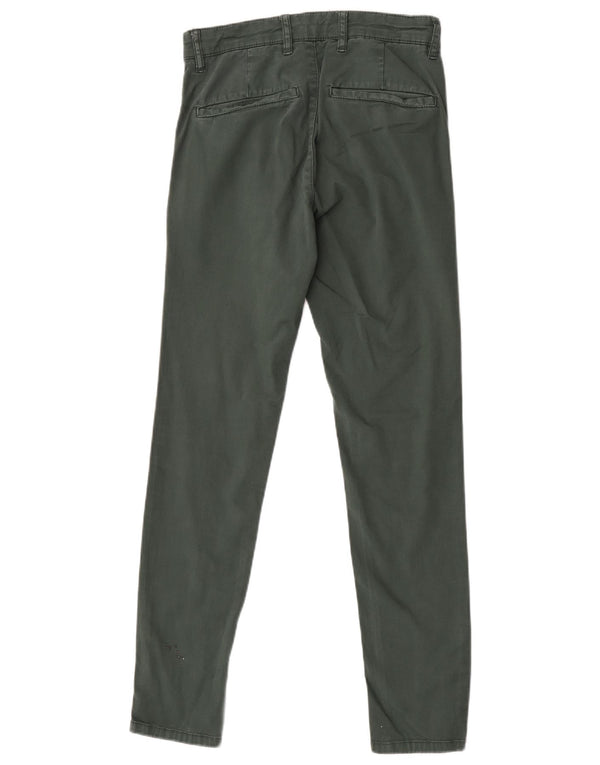 Zara Mens Skinny Chino Calças EU 36 XS W29 L30 Algodão Verde