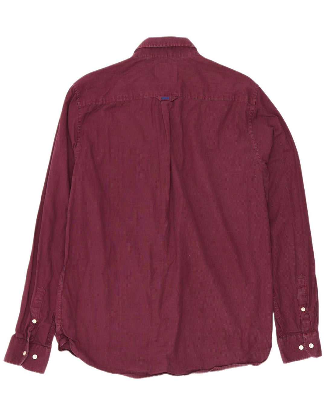Camisa masculina Superdry grande algodão houndstooth cor de vinho