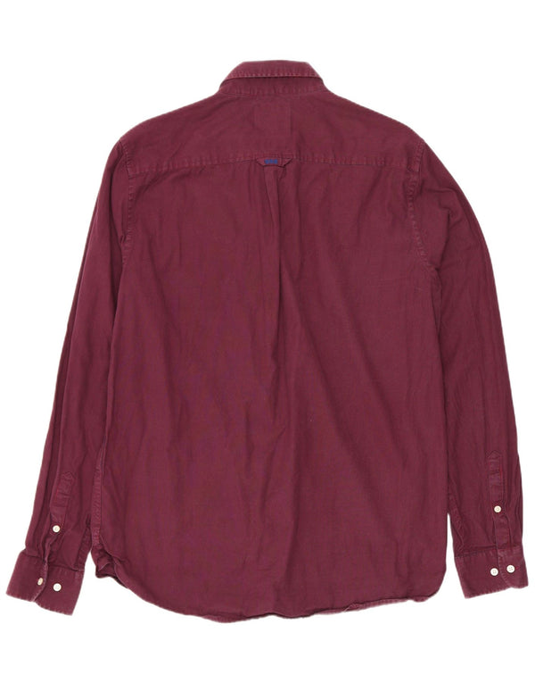 Camisa masculina Superdry grande algodão houndstooth cor de vinho