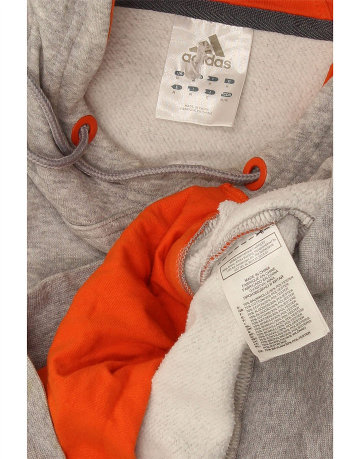 Adidas Mens Hoodie Jumper Médio Cinza Algodão