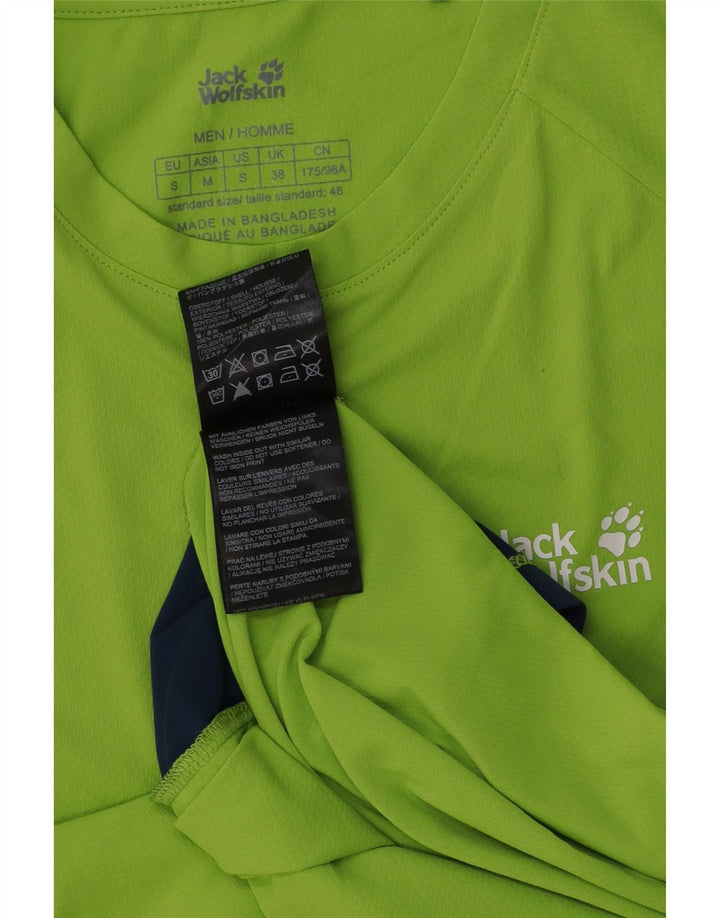 Camiseta masculina Jack Wolfskin top pequeno verde colorblock poliéster