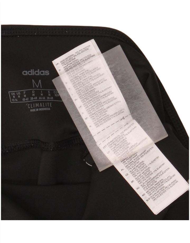 ADIDAS Womens Climalite Leggings UK 12/14 Médio Preto Poliéster