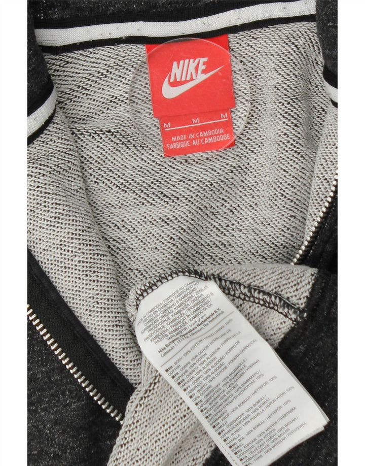 Jumper com capuz feminino Nike com zíper e pescoço grande UK 14 cinza médio manchado