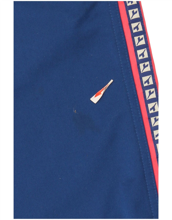 Calça de treino gráfica masculina Diadora UK 42 poliéster azul grande