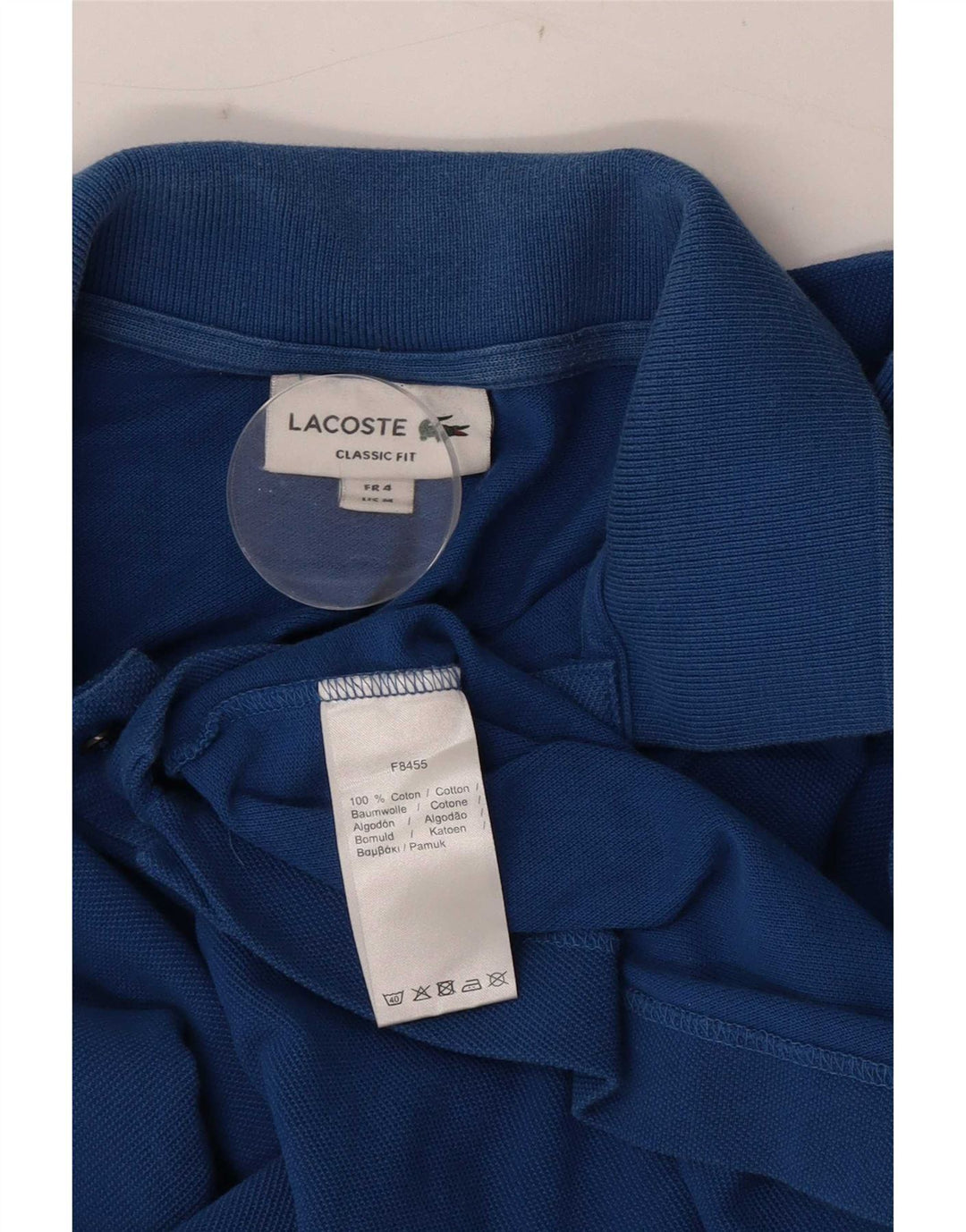 Camisa polo masculina Lacoste Classic Fit tamanho 4 algodão azul médio