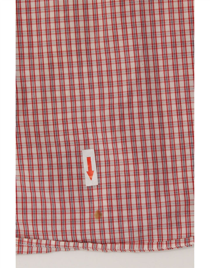 Camisa masculina de manga curta Benetton XL algodão xadrez vermelho