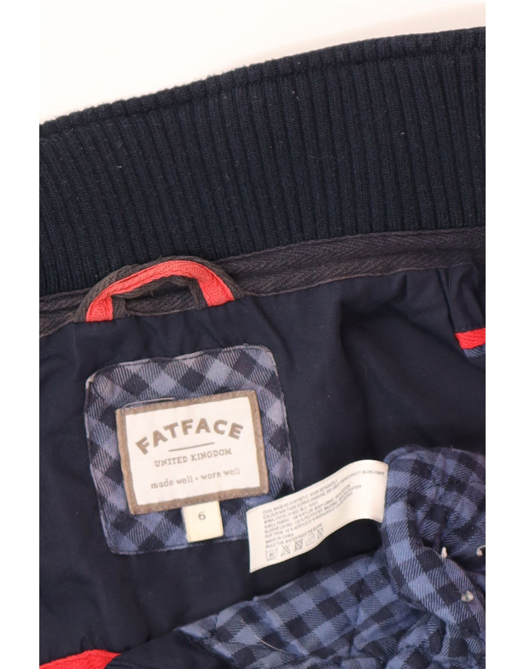 Jaqueta corta-vento feminina Fat Face UK 6 XS azul marinho nylon