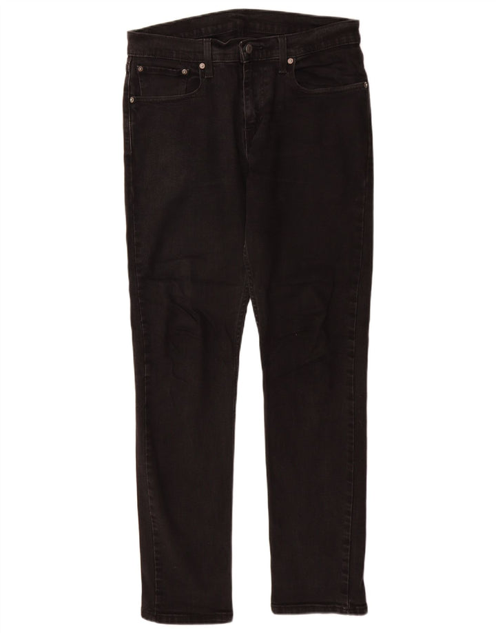 LEVI'S Masculino 502 Tapered Jeans W32 L31 Algodão Preto