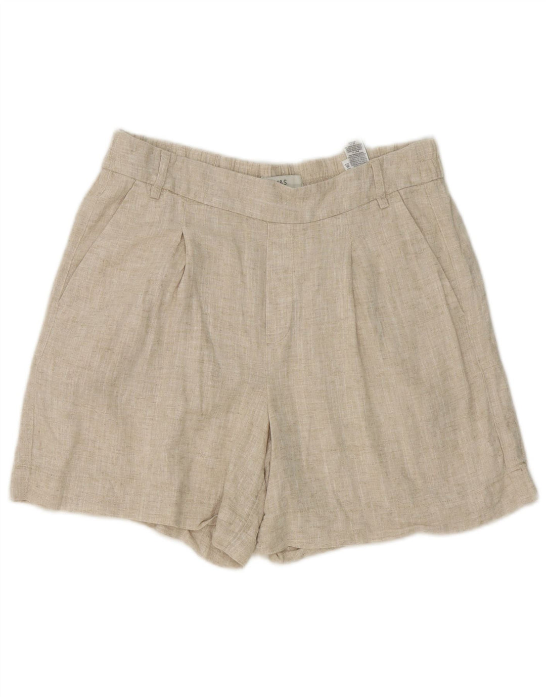 Shorts Chino Feminino Marks & Spencer Reino Unido 12 Médio W32 Linho Bege