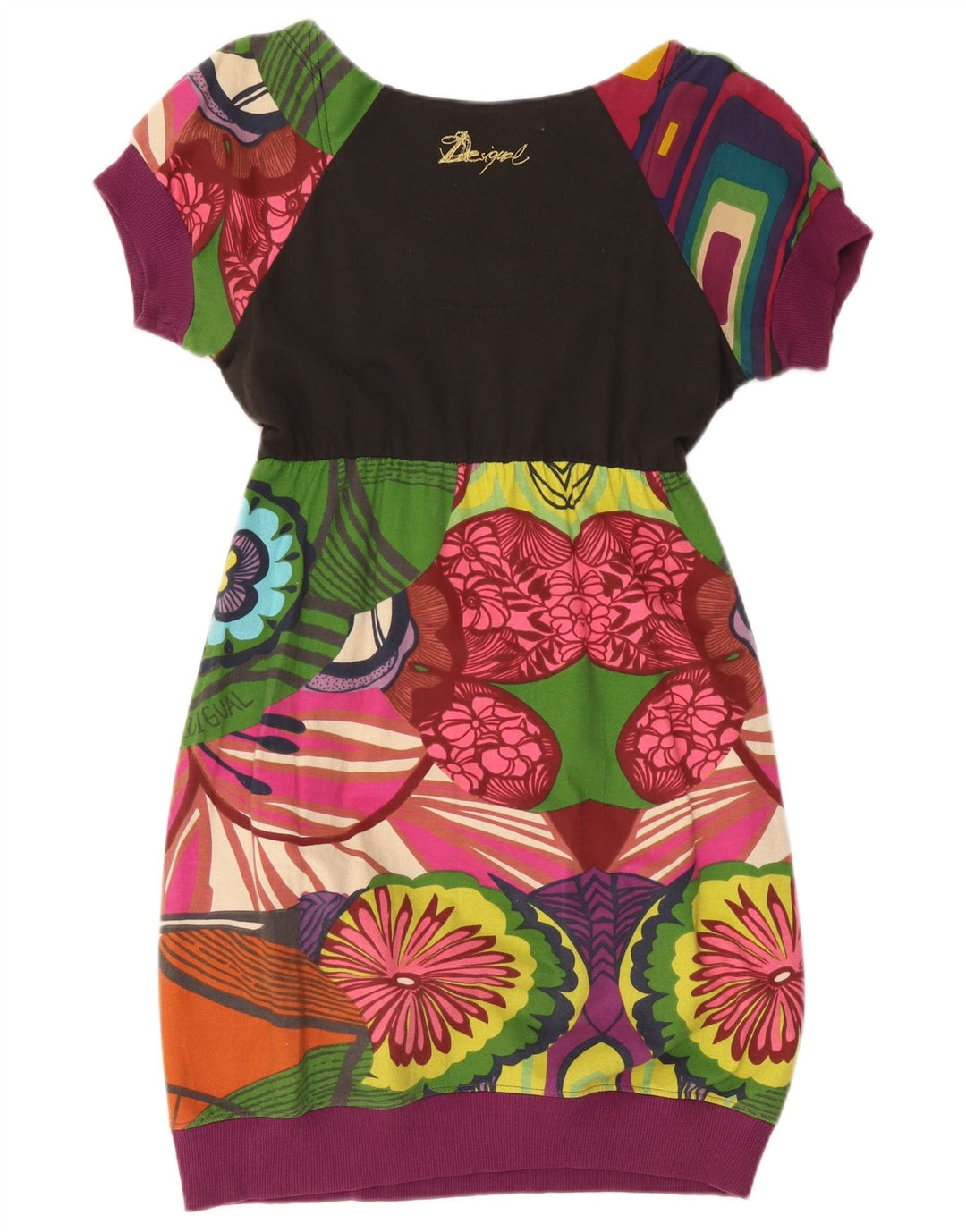 Vestido feminino gráfico bolha Desigual Reino Unido 10 pequeno floral multicolorido