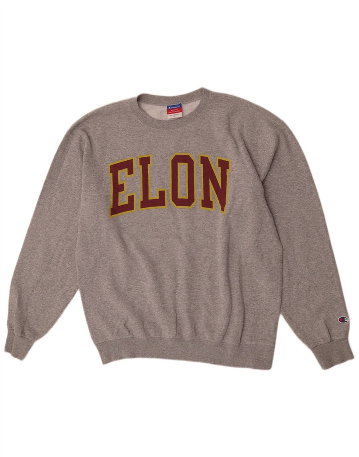 Champion moletom gráfico masculino jumper grande algodão manchado cinza