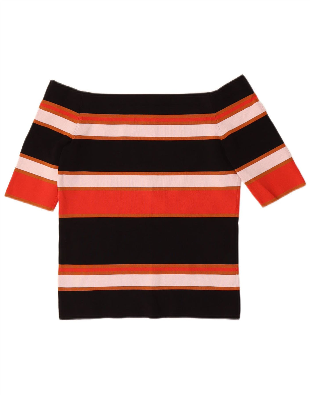Blusa feminina Massimo Dutti sem ombro UK 8 listrada pequena multicolorida