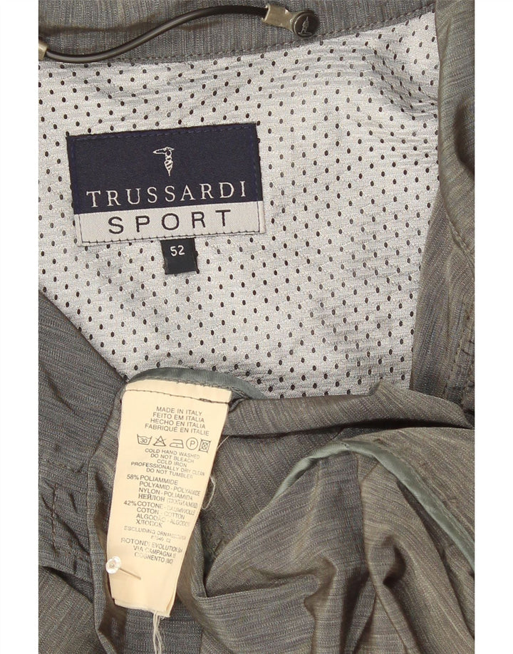 Jaqueta utilitária masculina Trussardi IT 52 XL cinza poliamida