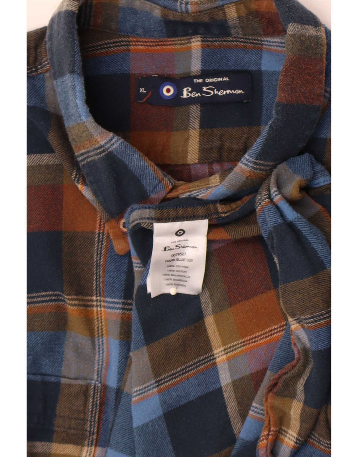 Camisa masculina de flanela Ben Sherman XL algodão xadrez multicolorido