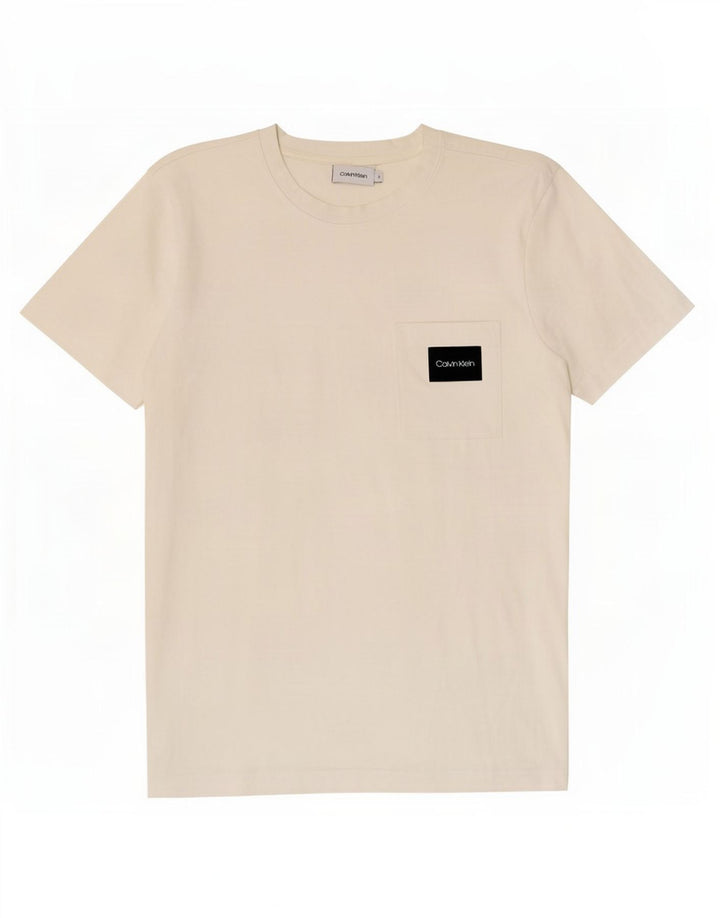 Camiseta masculina Calvin Klein pequena branca