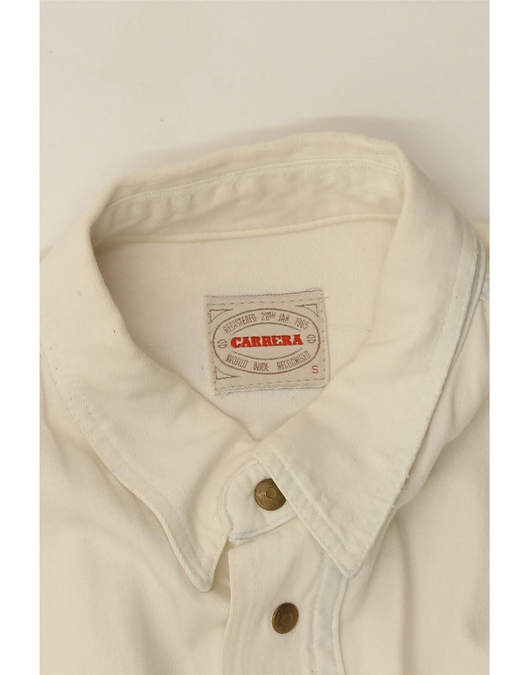 Camisa jeans masculina Carrera pequena off white