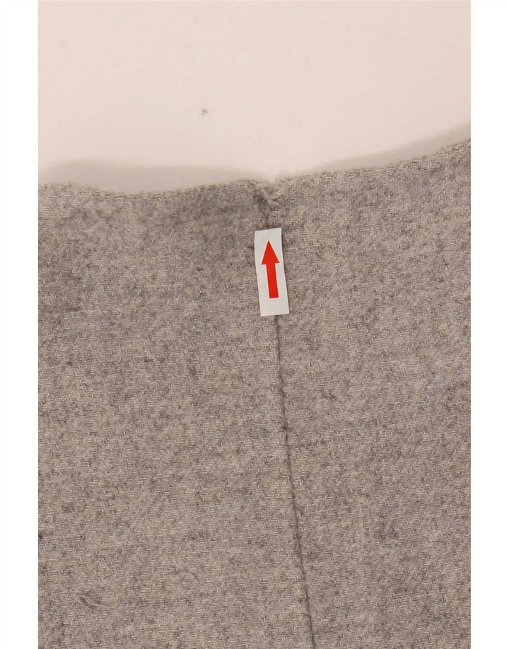 Sobretudo feminino Zara manga 3/4 oversized Reino Unido 10 lã cinza pequena