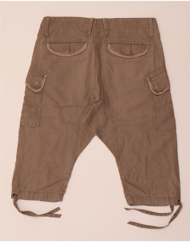 Shorts cargo feminino Replay de cintura alta W32 grande algodão cinza