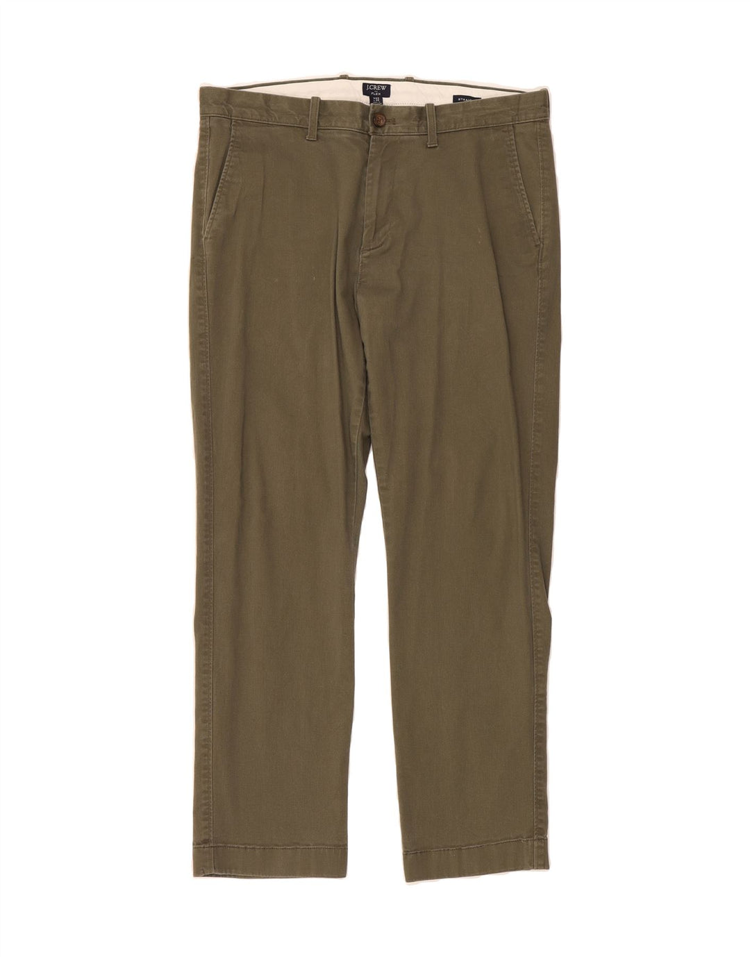 J. CREW Mens Straight Chino Trousers W33 L30 Green Cotton Vintage J. Crew and Second-Hand J. Crew from Messina Hembry 