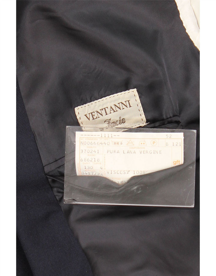 Jaqueta blazer masculina FACIS com peito duplo IT 52 XL azul marinho lã virgem