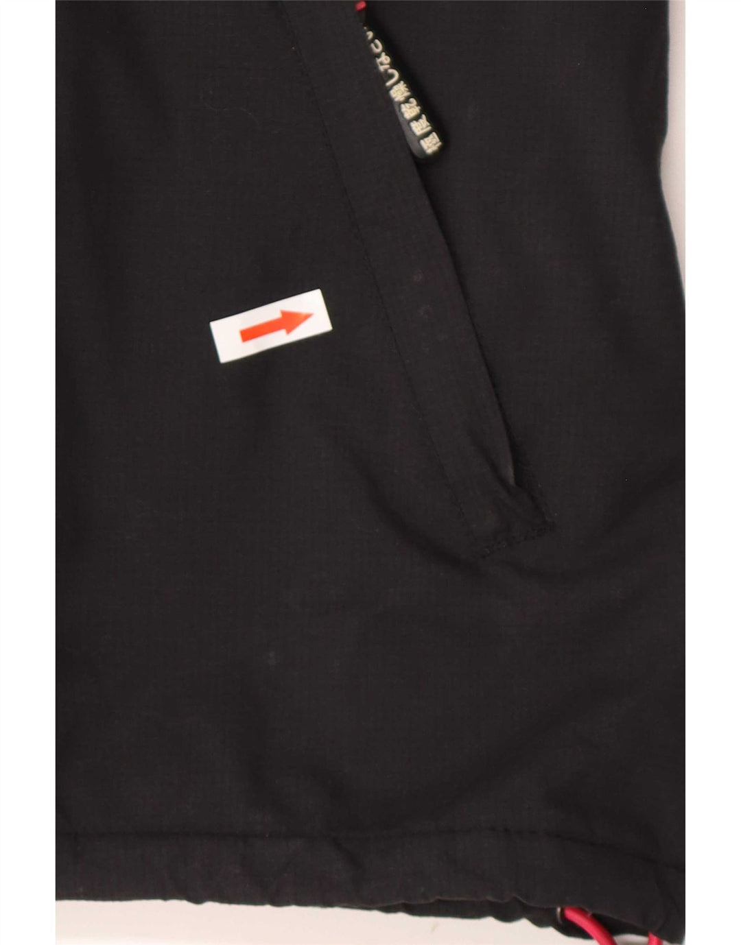 Jaqueta corta-vento feminina Superdry com capuz e blusão UK 14 médio preto