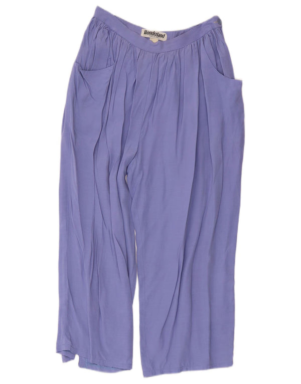 Calça capri feminina vintage de cintura alta com fixação média W26 L21 roxa