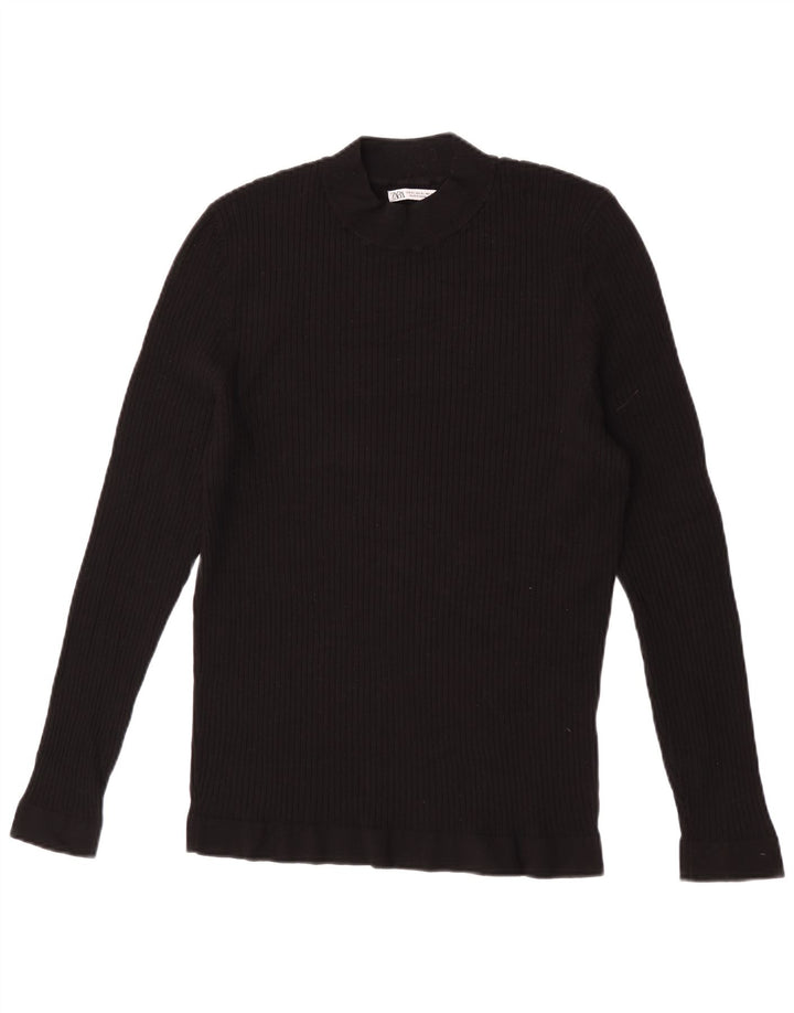 Top feminino Zara manga comprida UK 18 XL preto