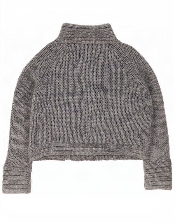 Suéter cardigã feminino Zara UK 14 cinza médio acrílico