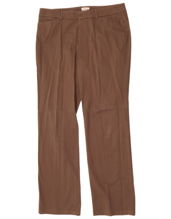 Calça feminina Dockers ideal fit reta casual US 16 2XL W36 L34 marrom