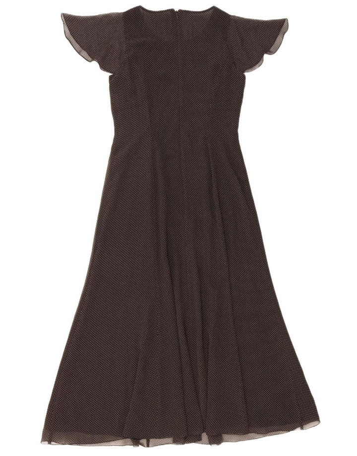 FRANK USHER Womens Maxi Dress UK 12 Medium  Black Spotted Polyester