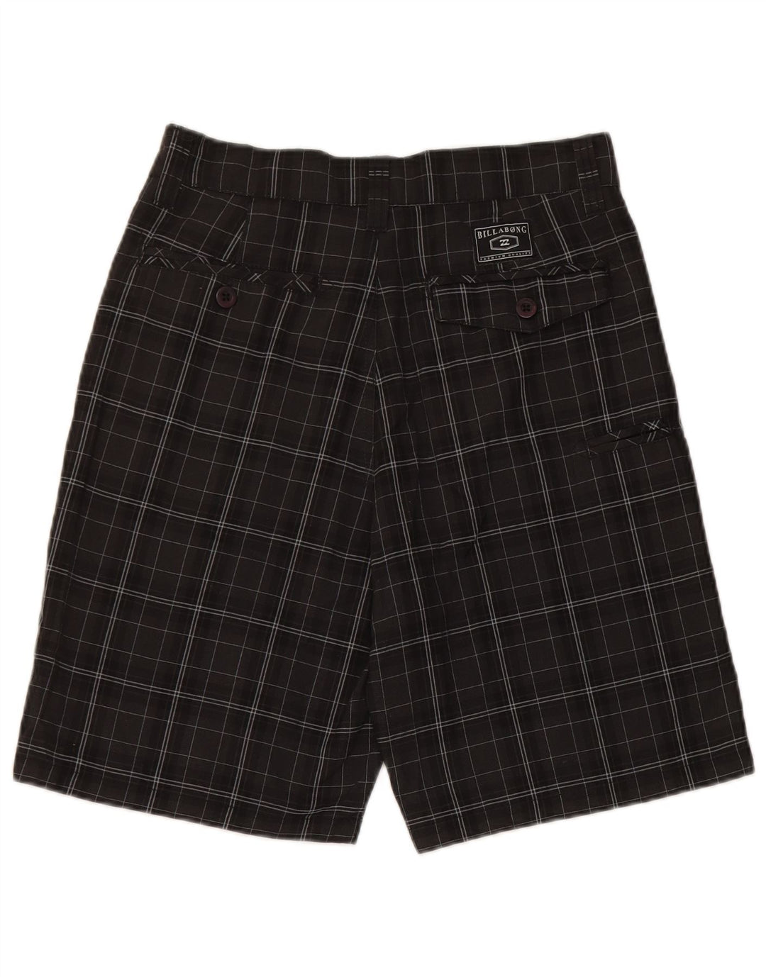 Billabong Mens Chino Shorts W28 Pequeno Xadrez Preto