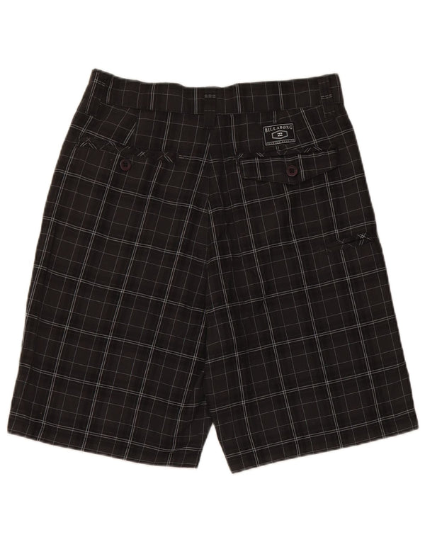 Billabong Mens Chino Shorts W28 Pequeno Xadrez Preto