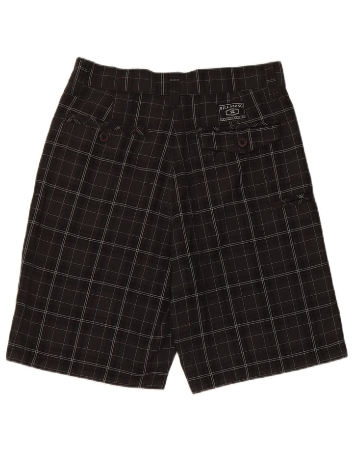 Billabong Mens Chino Shorts W28 Pequeno Xadrez Preto