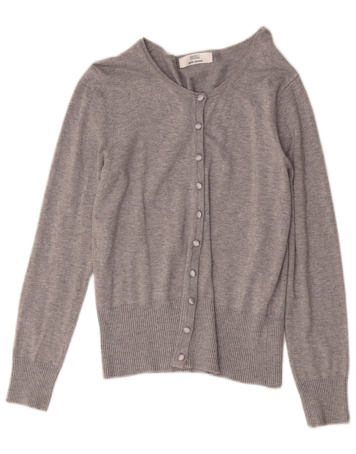 Suéter cardigã feminino Marks & Spencer Reino Unido 10 viscose cinza pequeno