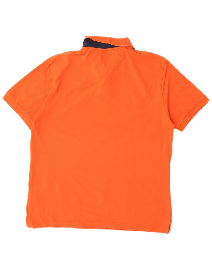 Camisa polo masculina Hackett Slim Fit grande algodão laranja
