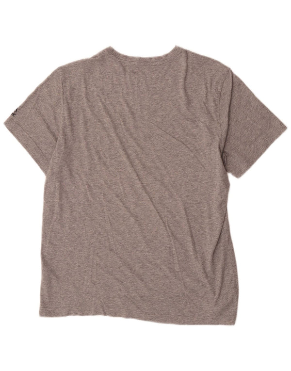 Camiseta gráfica masculina Reebok Top grande algodão cinza