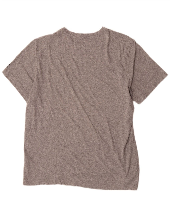 Camiseta gráfica masculina Reebok Top grande algodão cinza