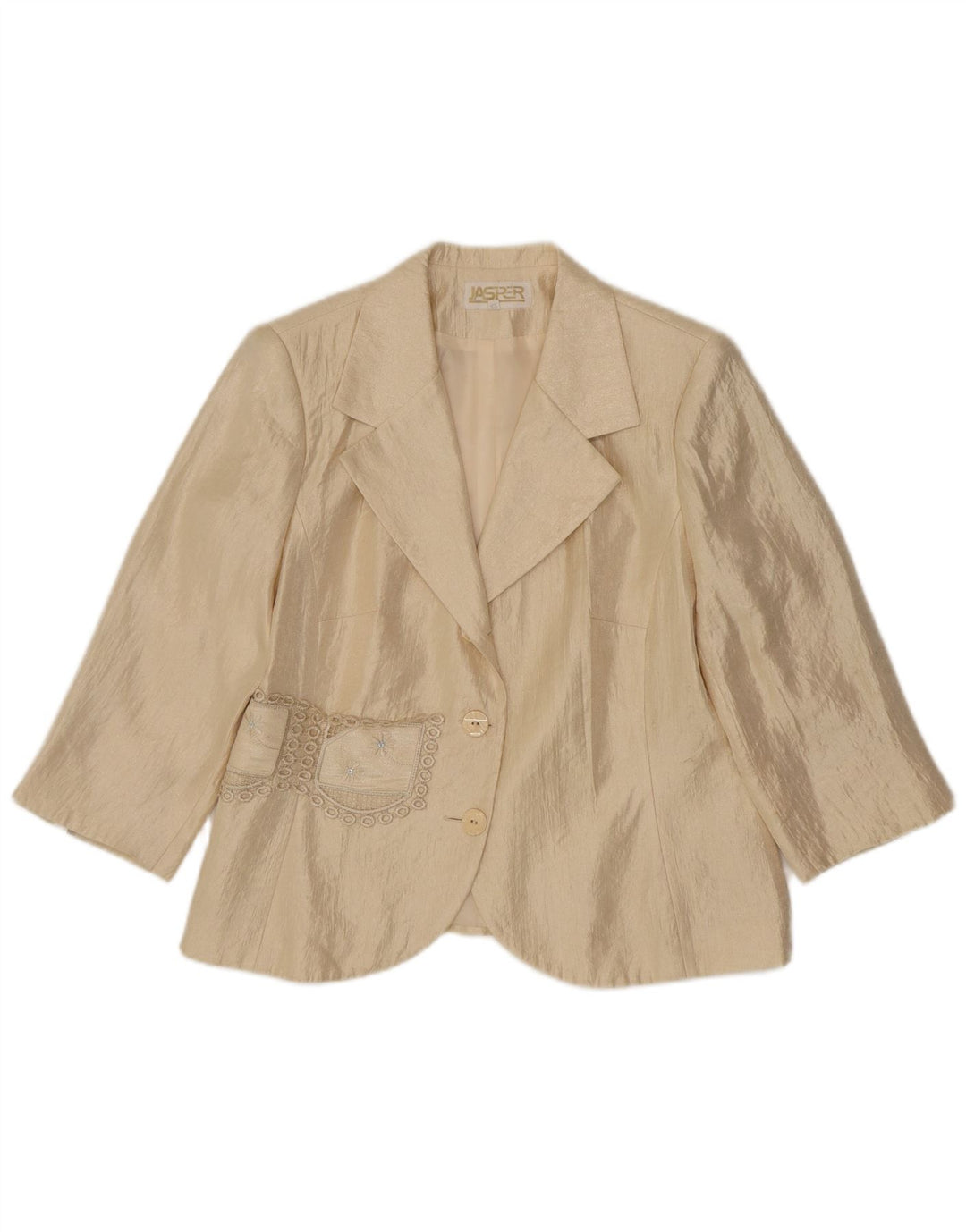 Jaqueta blazer feminina vintage manga 3/4 2 botões IT 42 bege médio