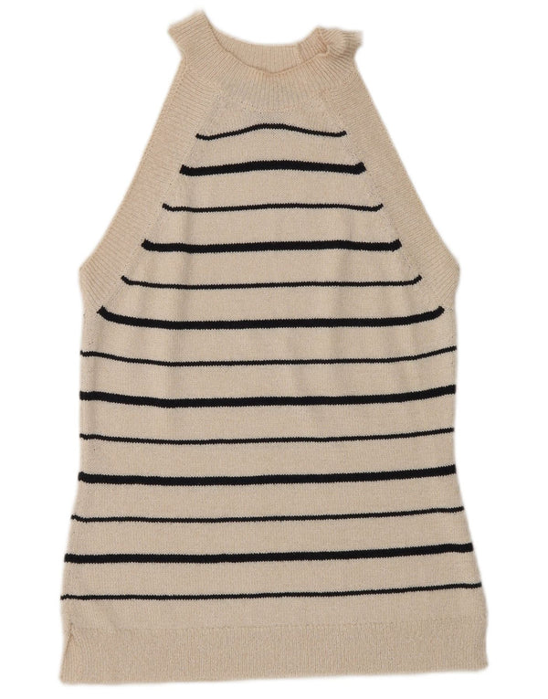 Regata feminina Massimo Dutti com colete UK 6 XS branco listrado